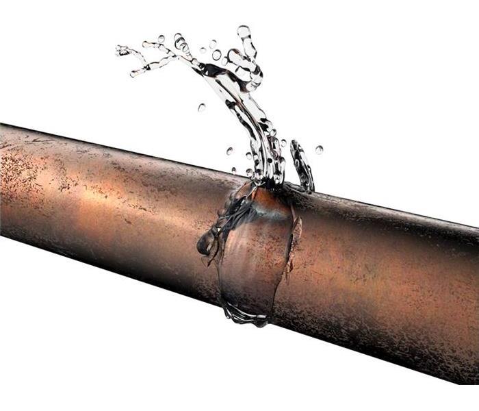 water coming from pipe leak